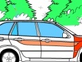 Kid's coloring: The car on the road