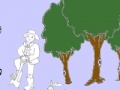 Farmer man and squirrel coloring