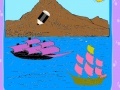 Vessels on the island coloring