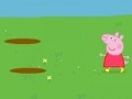 Little Pig. Jumping in puddles