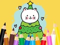 Coloring Book: Cats And Christmas Tree