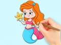 Coloring Book: Beautiful Mermaid Princess