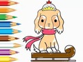 Coloring Book: Dog-Riding-Sled