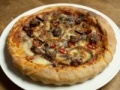 Deep pan mushroom, cheese pizza