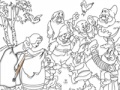 Snow White with Dwarfs Online Coloring