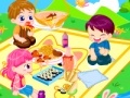 Three friends at the picnic design