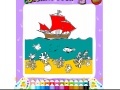 Ship on the sea coloring