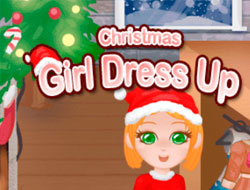 クリスマスの女の子がドレスアップ 
