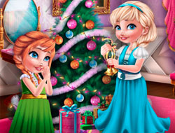 姉妹クリスマスルームの準備 