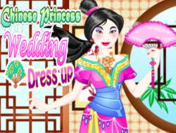 中国の王女のウェディングドレスアップ 