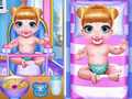 Twins Lovely Bathing Time