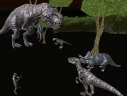 真夜中のマルチプレイヤー恐竜ハント 