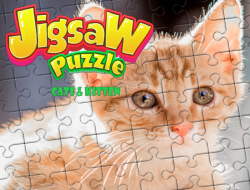 ジグソーパズル猫と子猫 