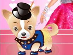 バービーの犬のドレスアップ .