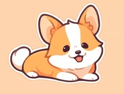 塗り絵: コーギー 