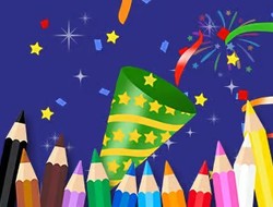 塗り絵: 明けましておめでとうございます 