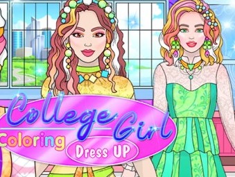 女子大生ぬりえドレスアップ 