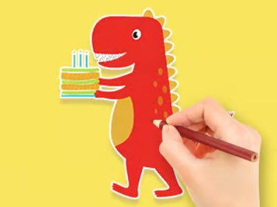 塗り絵: 恐竜の誕生日 
