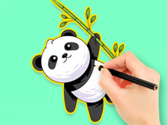 Coloring Book: Panda Eat Bamboo