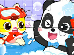 Jigsaw Puzzle: Baby Panda Shower Time