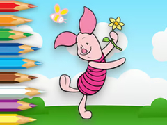 Coloring Book: Piglet Holds Toy Windmill