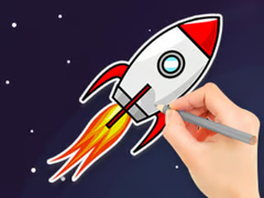 Coloring Book: Flying Rocket