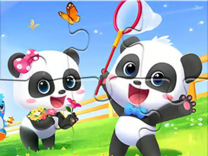 ジグソーパズル: 赤ちゃんパンダの春のお出かけ 