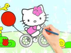 Coloring Book: Hello Kitty Cycling