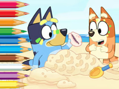 Coloring Book: Bluey On The Beach