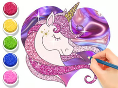 Coloring Book: Glowing Unicorn