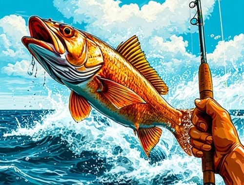 海でのロシアの釣り .
