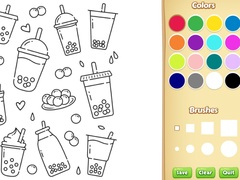 Cute Boba Coloring Book for Kids