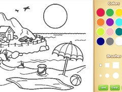 Beach Coloring Book For Kids
