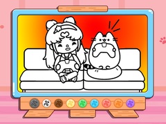 Coloring Book: Toca Life With Pusheen