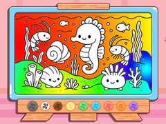 Coloring Book: Kawaii Sea Animals