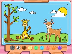 Coloring Book: Giraffe And Deer
