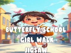 Butterfly School Girl Walk Jigsaw