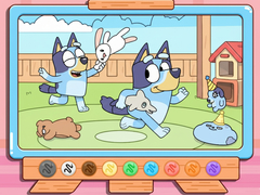 Coloring Book: Bluey & Bingo Chasing Play