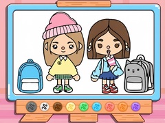 Coloring Book: Toca Boca Back To School