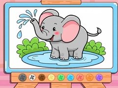 Coloring Book: Cute Baby Elephant
