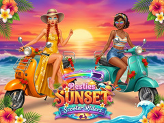 Besties Sunset Scooter Rider