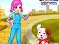 Cute Girl and Puppy