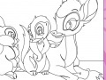 Bambi, Flower, and Thumper Coloring