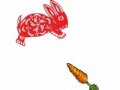 Lucky rabbit jumping