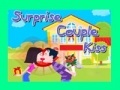 Surprise couple kiss
