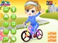 The Little Girl Learn Bicycle