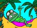 Coloring: Crazy frog in a hammock