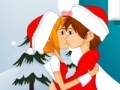 Christmas flirty kiss