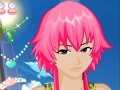 Makeup girl with pink hair
