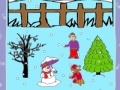 Snow man and winter night coloring